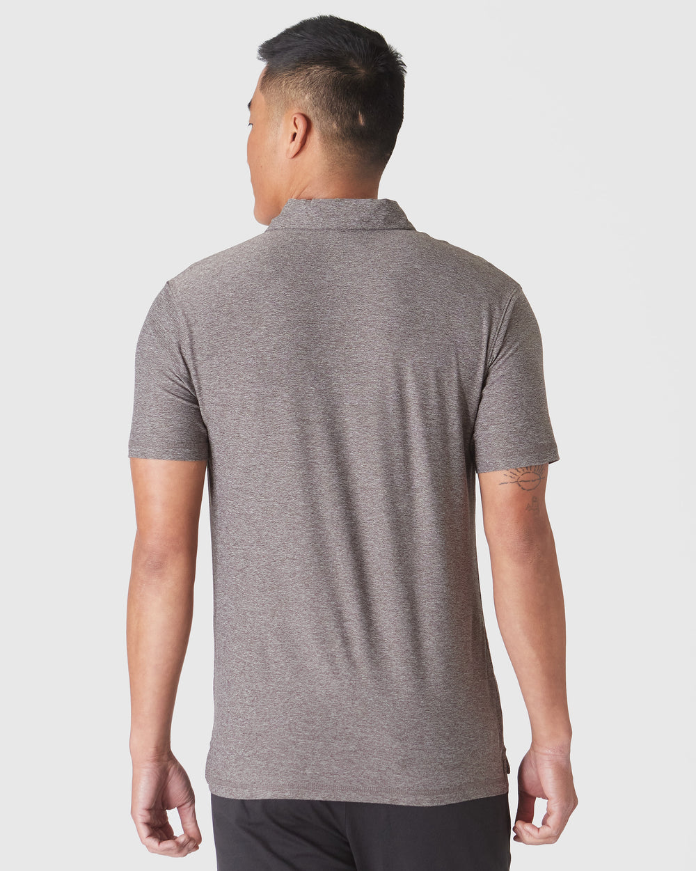 Heather Cocoa Active Short Sleeve Polo