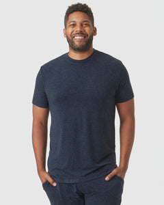 True ClassicHeather Navy Short Sleeve Loungewear Tee