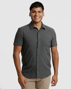 True ClassicCharcoal Heather Gray Short Sleeve Ripstop Commuter Shirt