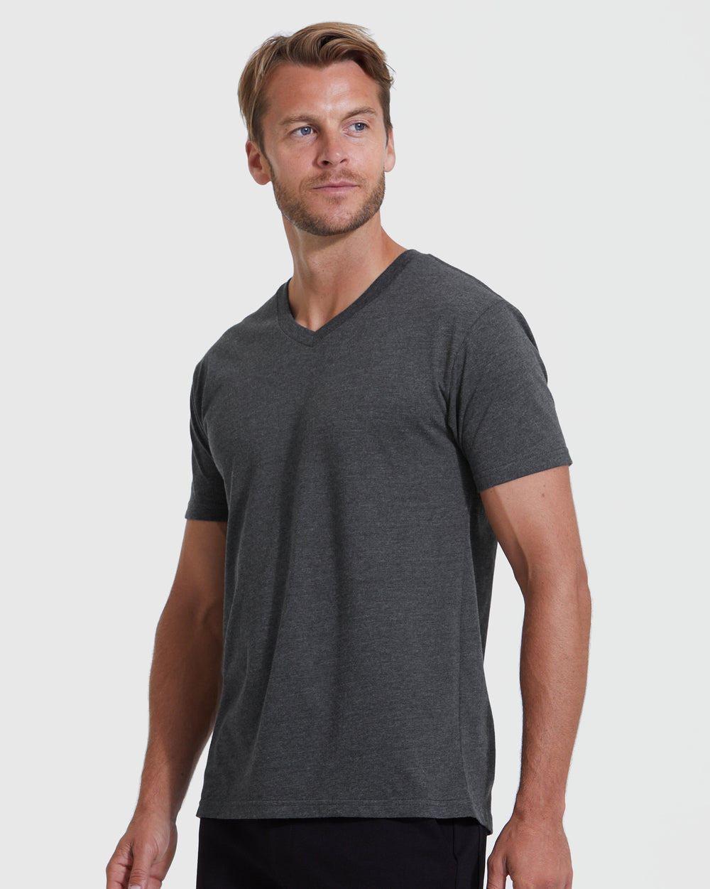 Charcoal Heather Gray V-Neck Tee