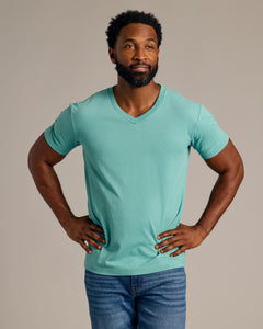 True ClassicDark Heather Oceanic V-Neck Tee