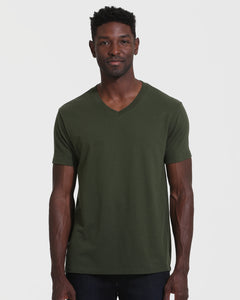 True ClassicDark Olive V-Neck Tee