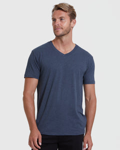 True ClassicHeather Navy V-Neck Tee