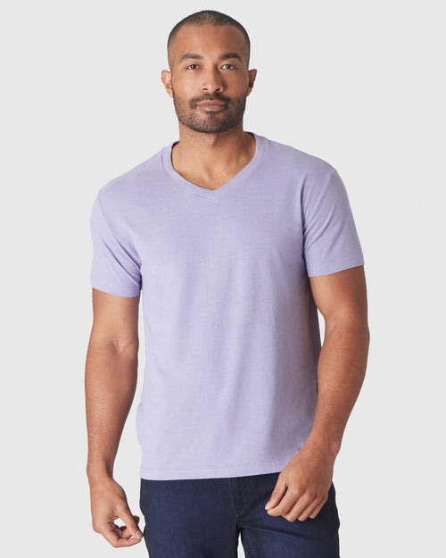 Heather Dark Orchid V-Neck Tee