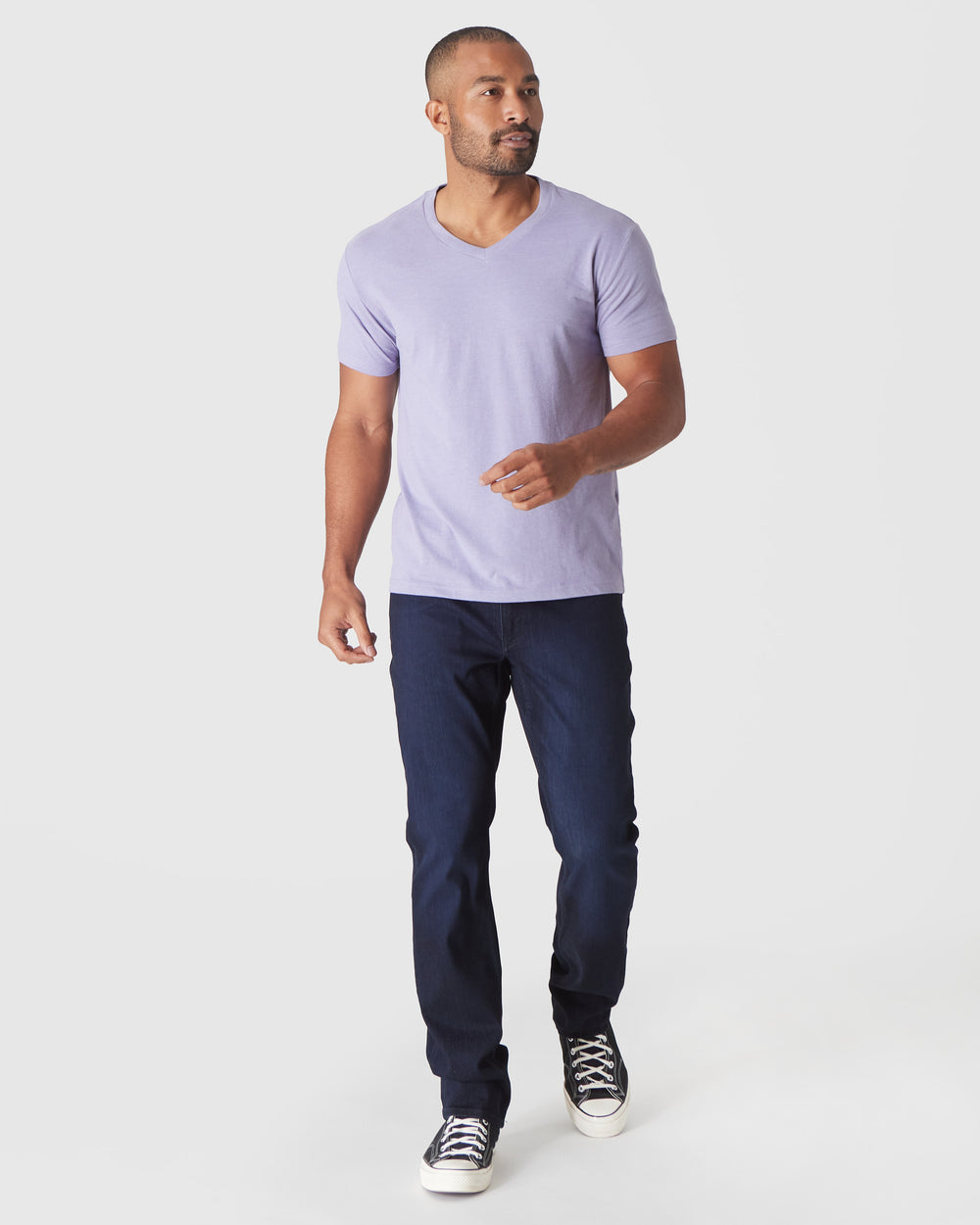 Heather Dark Orchid V-Neck Tee