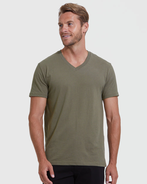 Military Green V-Neck Tee