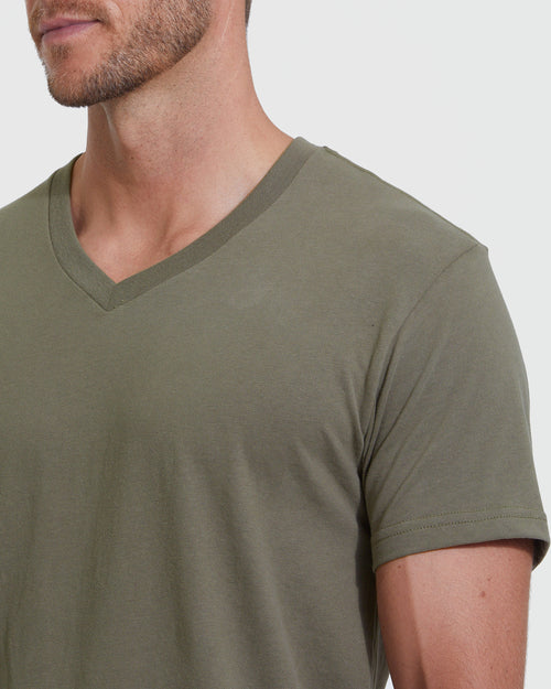 Military Green V-Neck Tee