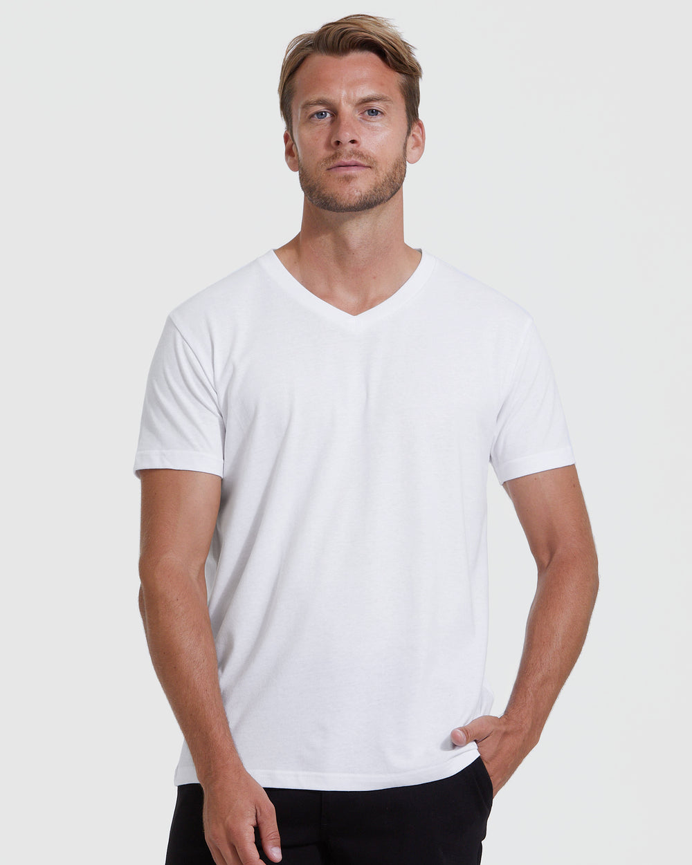 White V-Neck Tee