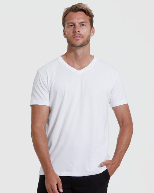 All White V-Neck Tee 9-Pack