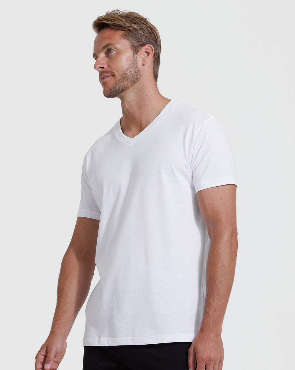 White V-Neck Tee