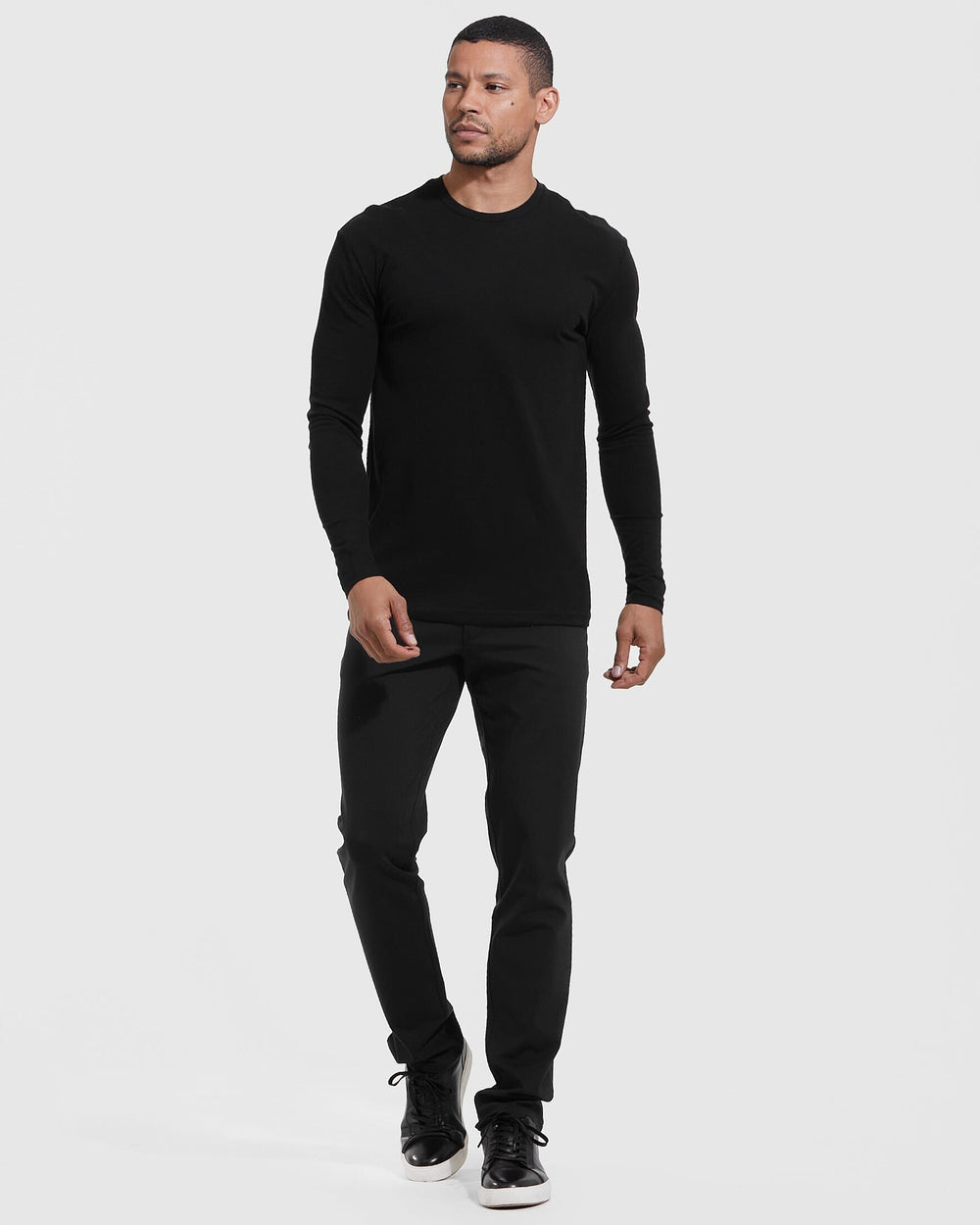 Black Long Sleeve Crew Neck Tee