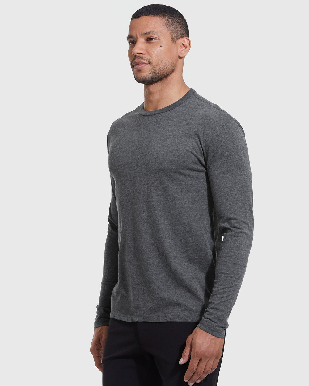 Heather Long Sleeve Crew Neck T-Shirt 3-Pack