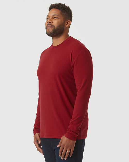 Crimson Long Sleeve Crew Neck Tee