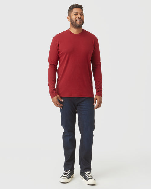 Crimson Long Sleeve Crew Neck Tee