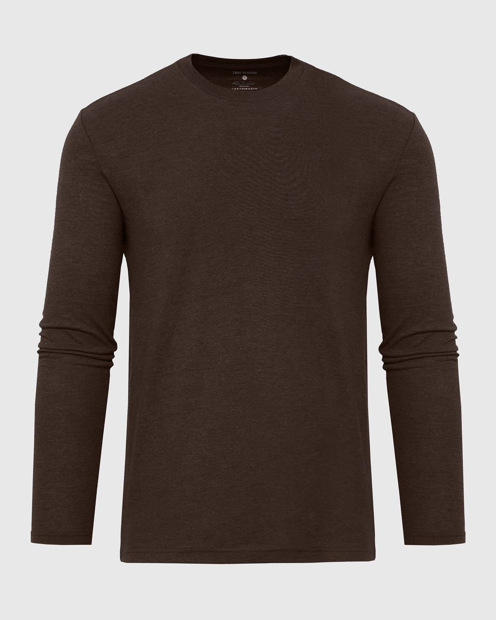 Dark Heather Cocoa Long Sleeve Crew Neck Tee