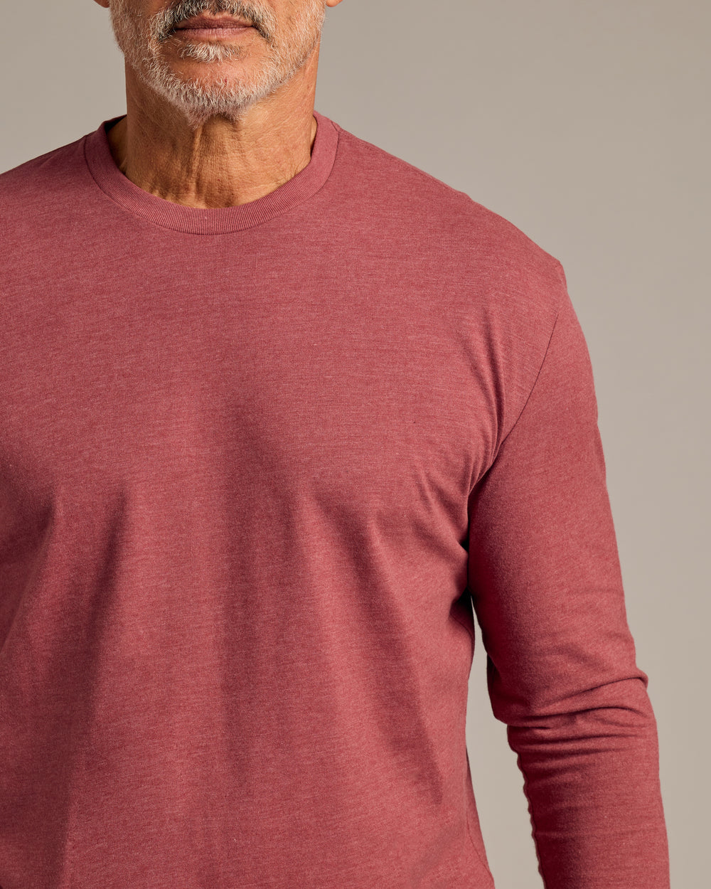 Dark Heather Rustic Apple Long Sleeve Crew Neck Tee