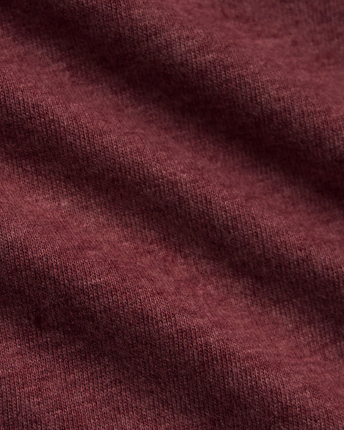 Dark Heather Burgundy Long Sleeve Crew Neck Tee