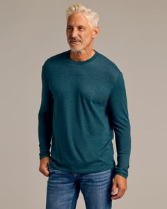 True ClassicDark Heather Pond Long Sleeve Crew Neck Tee