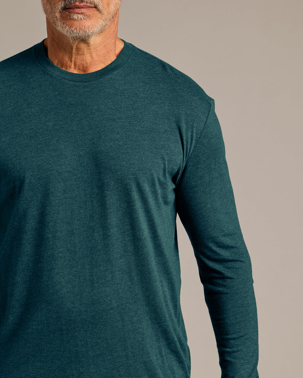 Dark Heather Pond Long Sleeve Crew Neck Tee