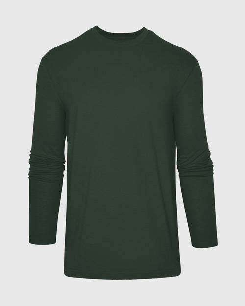 Dark Olive Long Sleeve Crew Neck Tee