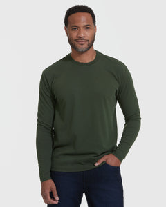 True ClassicDark Olive Long Sleeve Crew Neck Tee