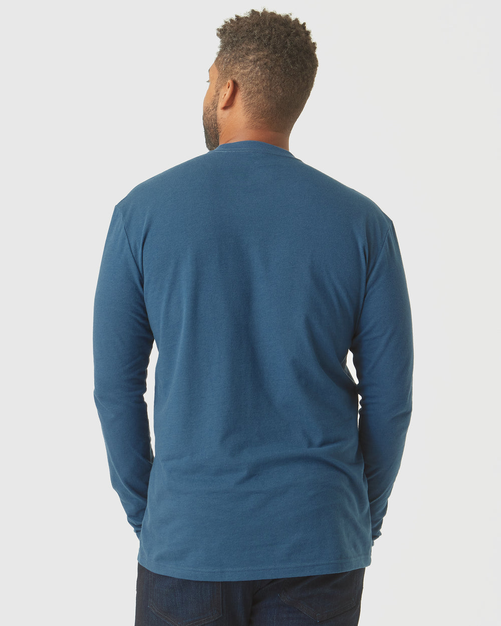 Deep Sea Blue Long Sleeve Crew Neck Tee