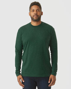 True ClassicEvergreen Heather Long Sleeve Crew Neck Tee