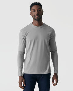 True ClassicGlacier Gray Long Sleeve Crew Neck Tee