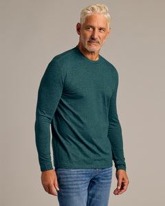 True ClassicDark Heather Seafarer Long Sleeve Crew Neck Tee