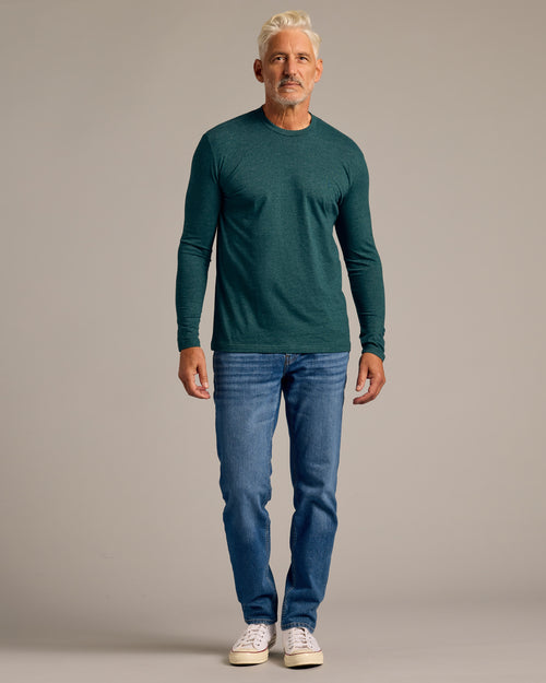 Dark Heather Seafarer Long Sleeve Crew Neck Tee