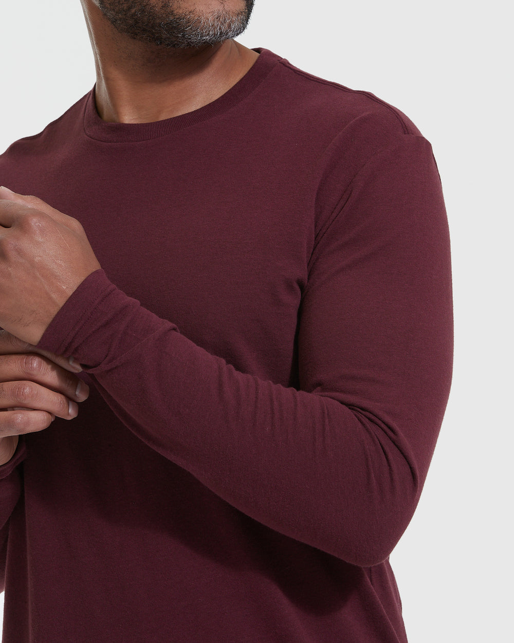 Mahogany Long Sleeve Crew Neck Tee