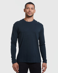 True ClassicNavy Long Sleeve Crew Neck Tee