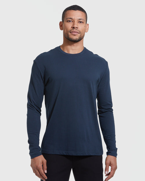 All Navy Long Sleeve Crew Neck 3-Pack