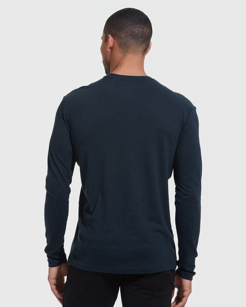 Navy Long Sleeve Crew Neck Tee