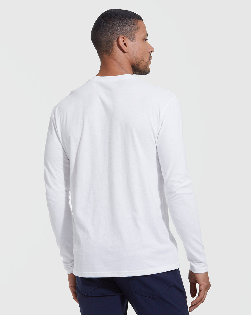 All White Long Sleeve Crew Neck 3-Pack