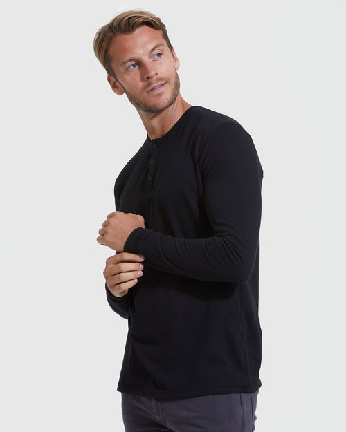 Dark Tones Long Sleeve Henley 3-Pack