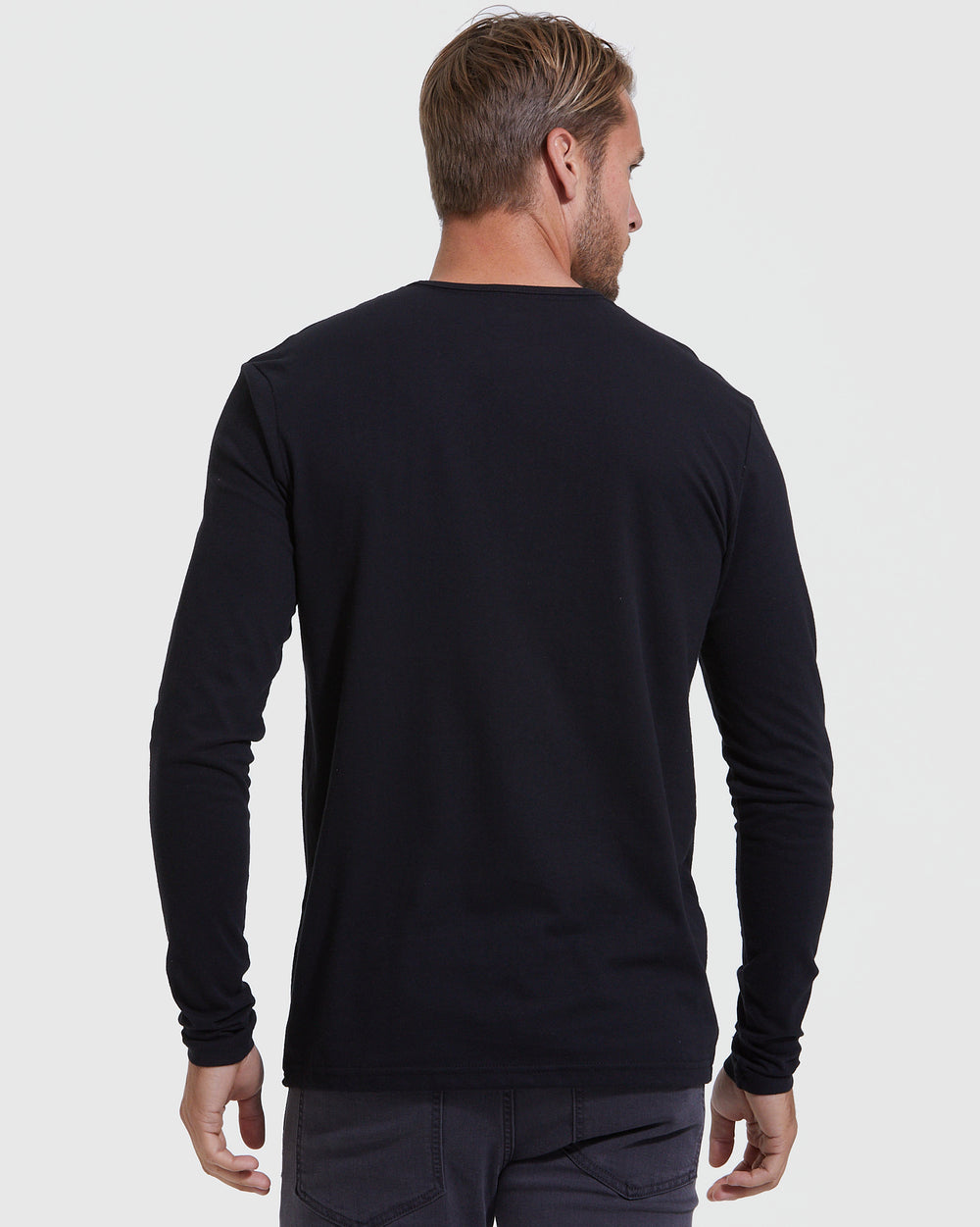 Black Long Sleeve Henley