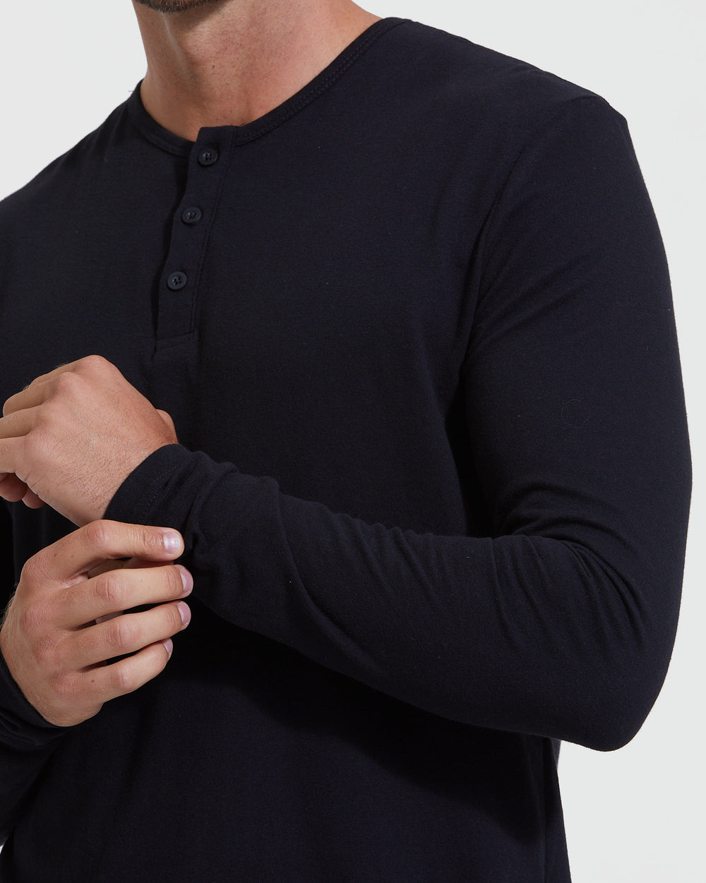 Black Long Sleeve Henley