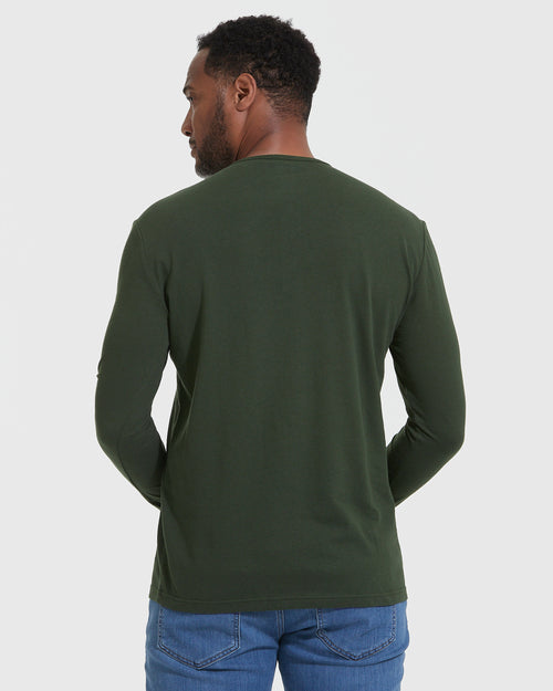 Dark Olive Long Sleeve Henley