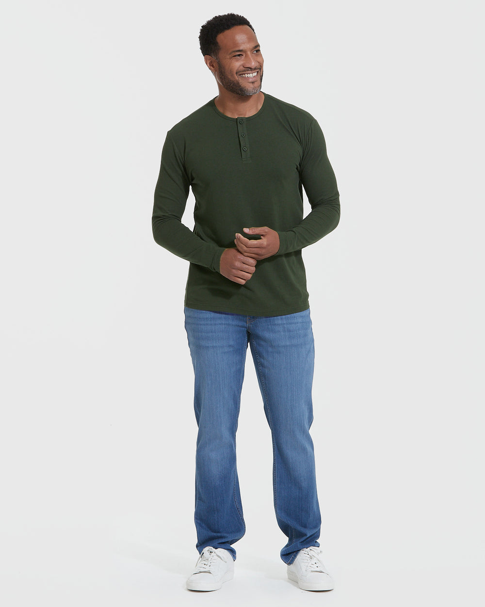 Dark Olive Long Sleeve Henley