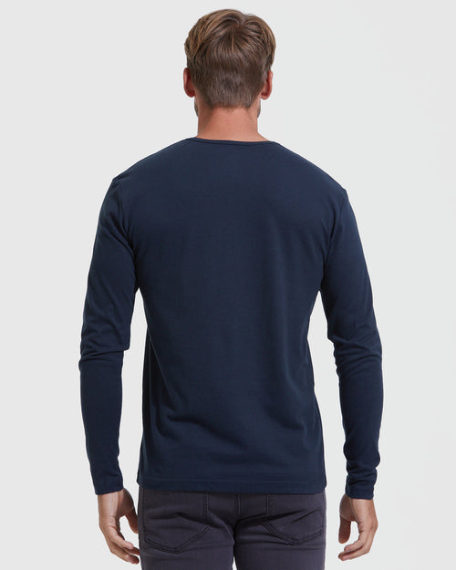 Navy Long Sleeve Henley