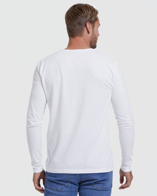 White Long Sleeve Henley