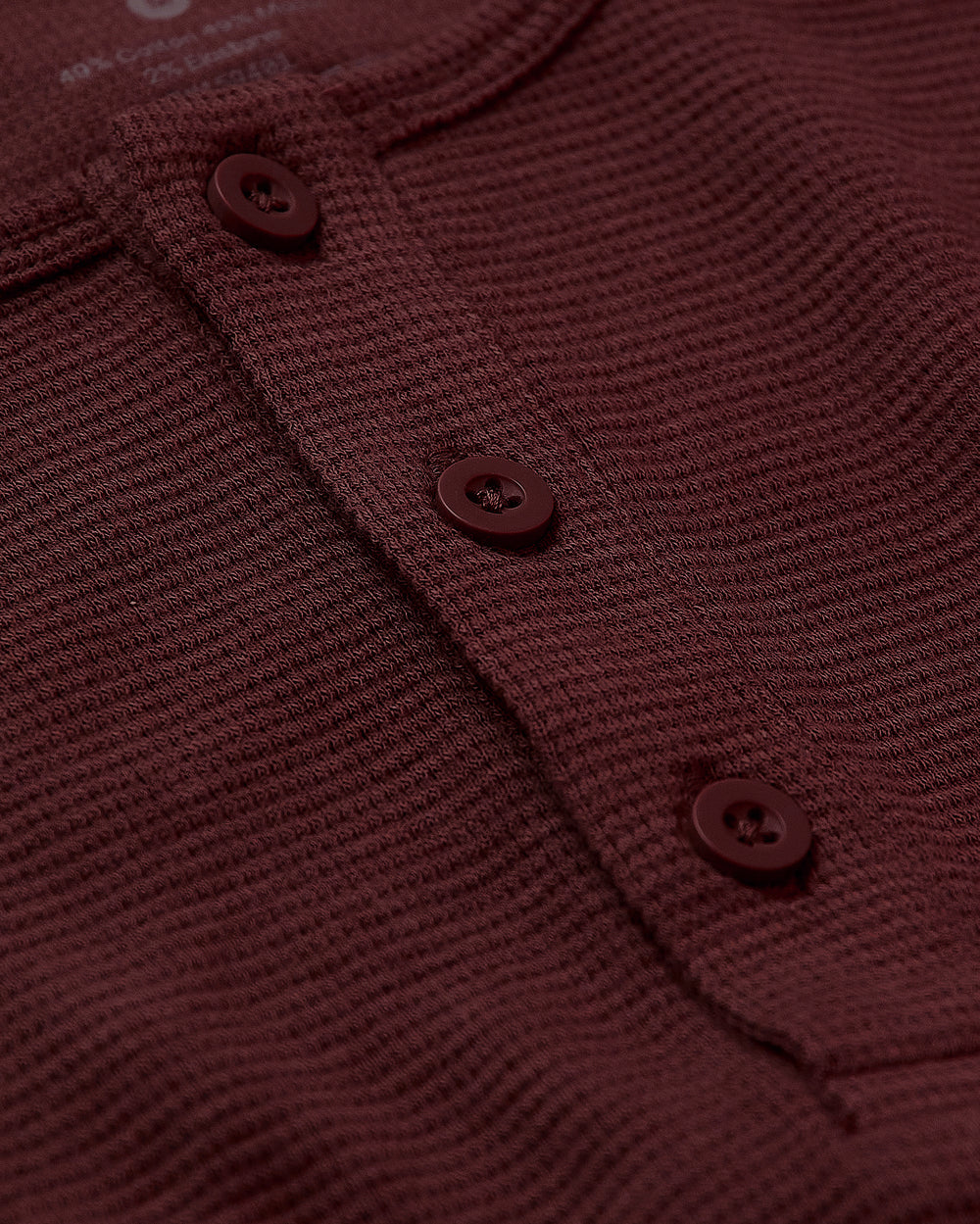 Mahogany Waffle Long Sleeve Henley