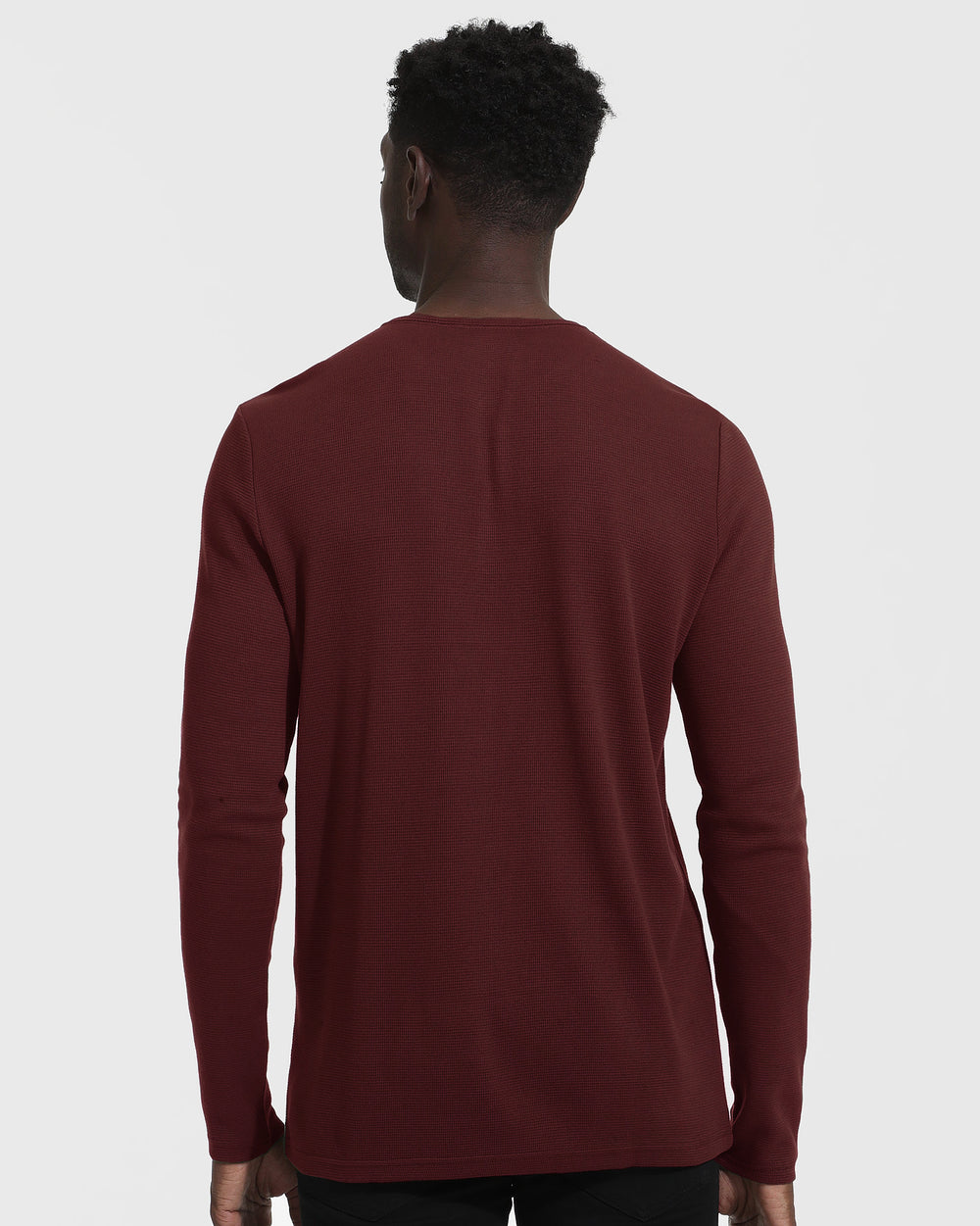 Mahogany Waffle Long Sleeve Henley