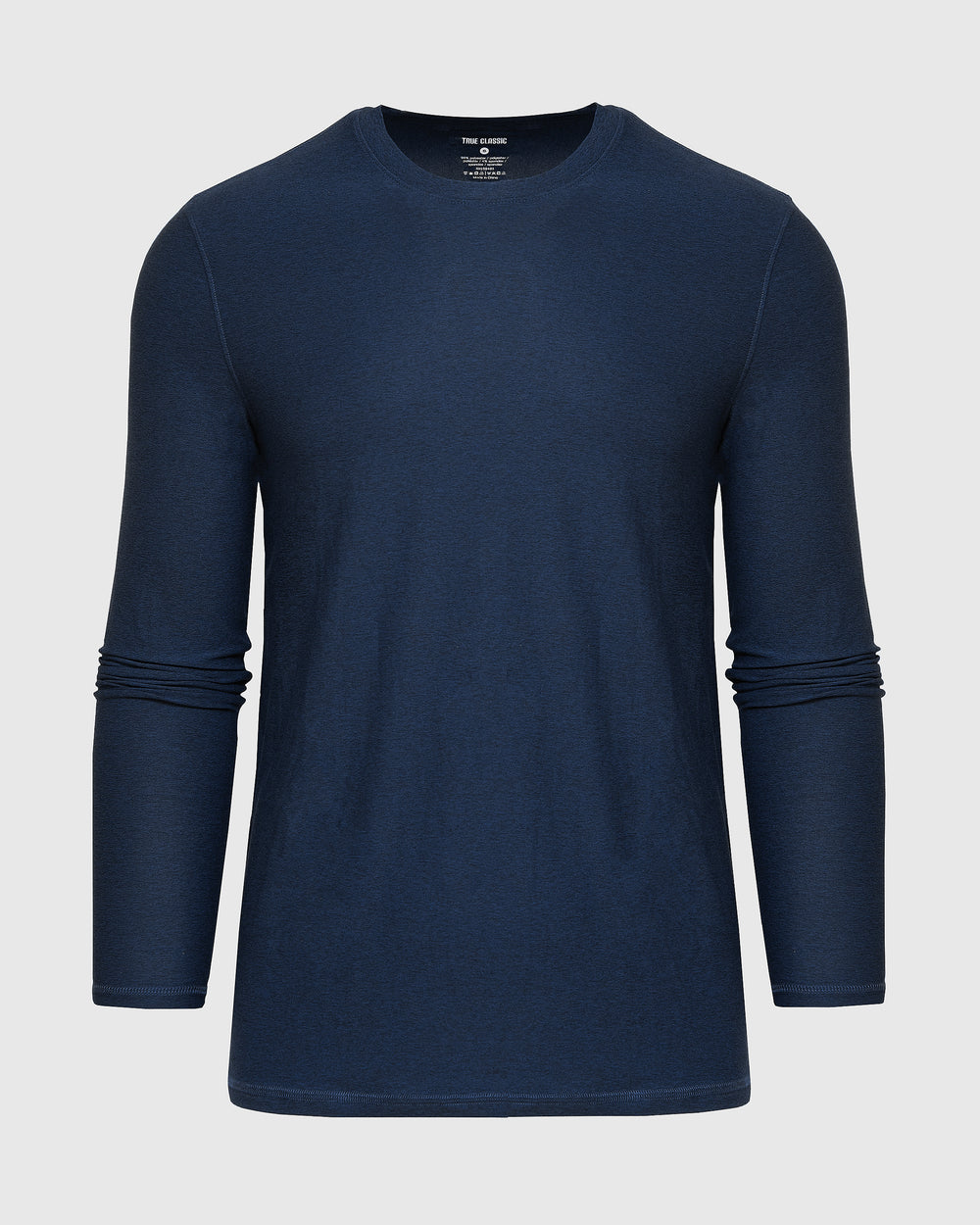 Deep Sea Blue Heather Active Long Sleeve Crew T-Shirt