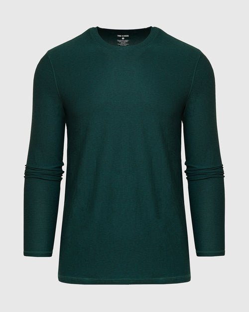 Evergreen Heather Active Long Sleeve Crew T-Shirt