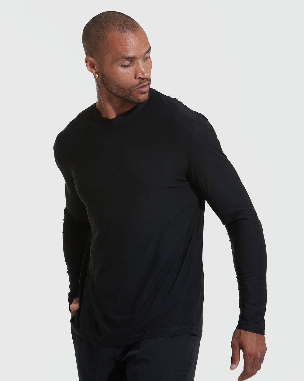 Black Active Long Sleeve Crew Neck T-Shirt