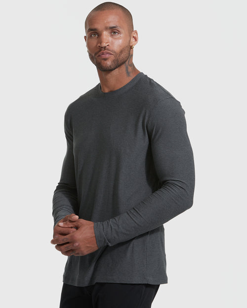 Heather Color Active Long Sleeve Crew T-Shirt 3-Pack