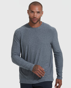 True ClassicHeather Navy Active Long Sleeve Crew T-Shirt