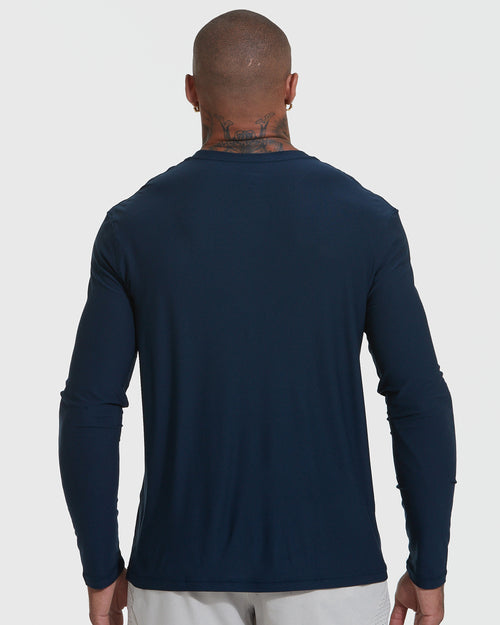 Navy Active Long Sleeve Crew T-Shirt